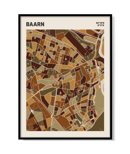 Plattegrond poster Licht Baarn mozaiek stl 03 mockup lijst 05 | Funky Fellow