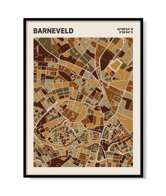 Plattegrond poster Licht Barneveld mozaiek stl 03 mockup lijst 05 | Funky Fellow
