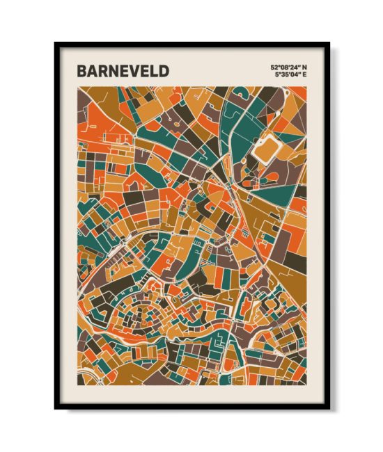Plattegrond poster Licht Barneveld mozaiek stl 06 mockup lijst 05 | Funky Fellow
