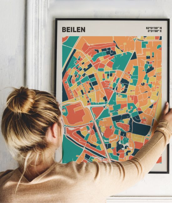 Plattegrond poster Licht Beilen mozaiek stl 01 1 | Funky Fellow