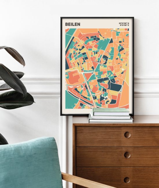 Plattegrond poster Licht Beilen mozaiek stl 01 2 | Funky Fellow