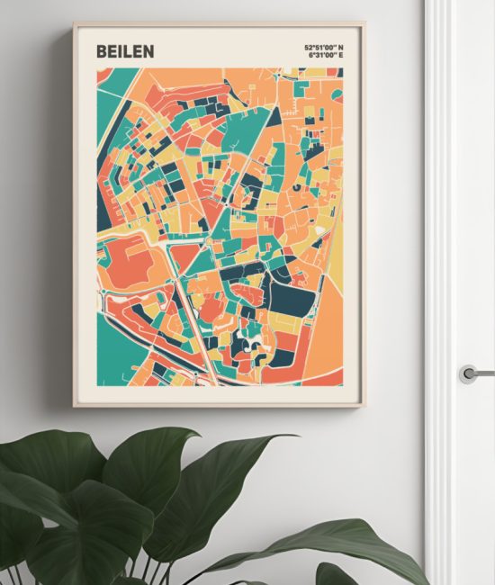 Plattegrond poster Licht Beilen mozaiek stl 01 4 | Funky Fellow