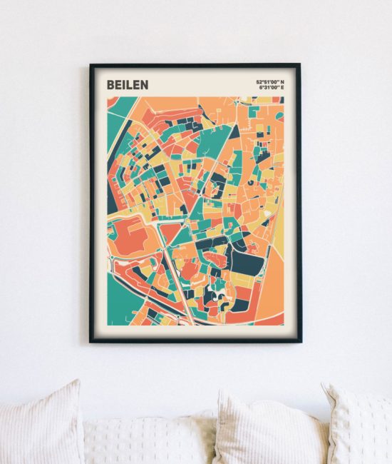 Plattegrond poster Licht Beilen mozaiek stl 01 5 | Funky Fellow