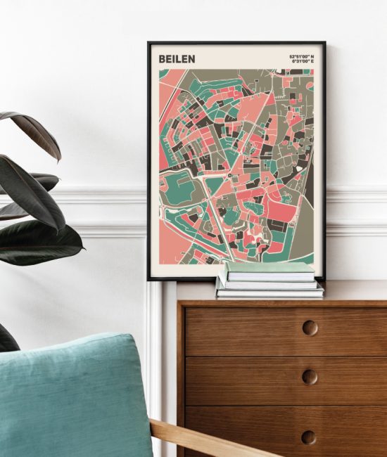 Plattegrond poster Licht Beilen mozaiek stl 02 1 | Funky Fellow