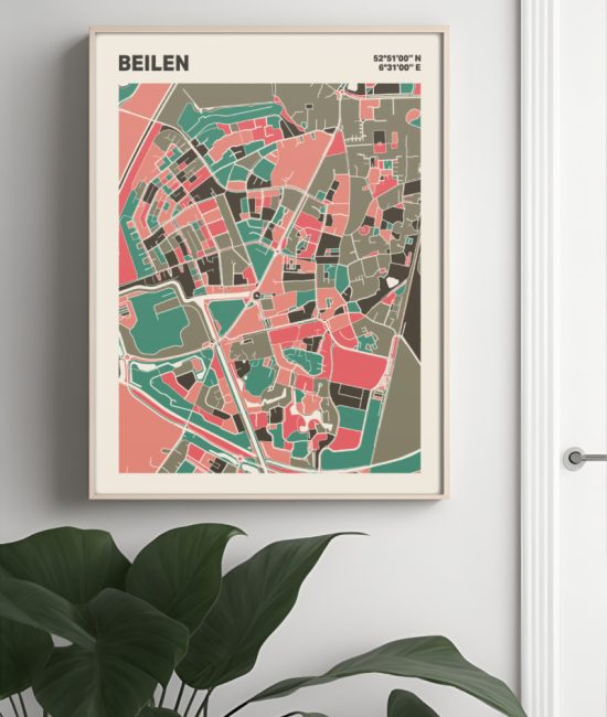 Plattegrond poster Licht Beilen mozaiek stl 02 3 | Funky Fellow