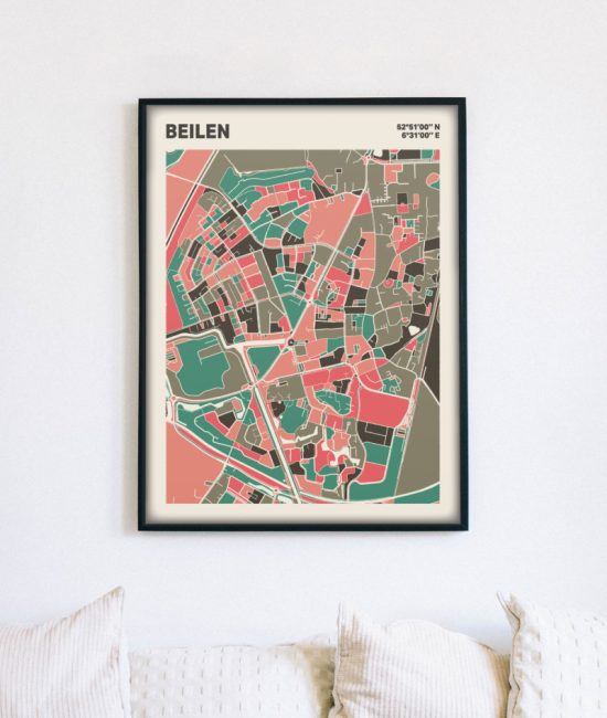 Plattegrond poster Licht Beilen mozaiek stl 02 4 | Funky Fellow