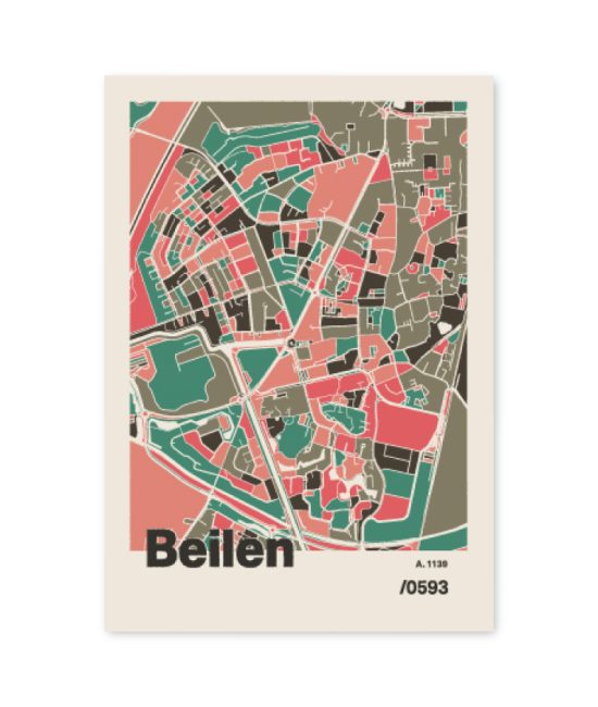 Plattegrond poster Licht Beilen mozaiek stl 02 7 | Funky Fellow