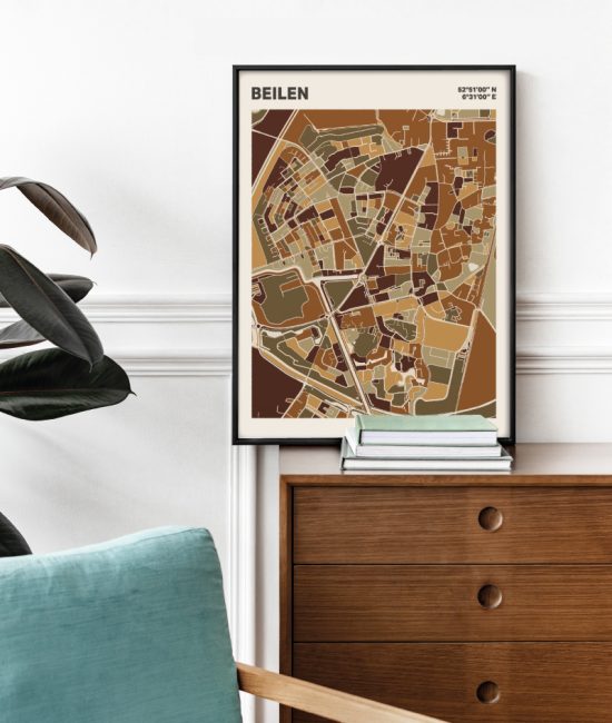 Plattegrond poster Licht Beilen mozaiek stl 03 1 | Funky Fellow