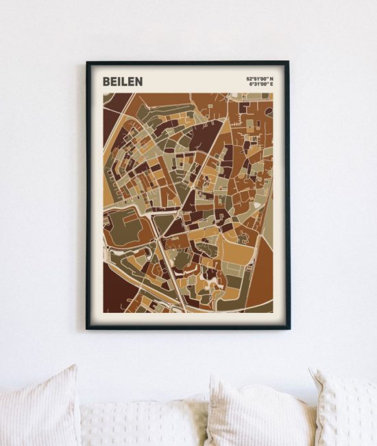 Plattegrond poster Licht Beilen mozaiek stl 03 4 | Funky Fellow