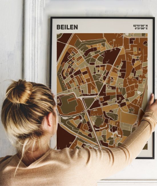 Plattegrond poster Licht Beilen mozaiek stl 03 | Funky Fellow