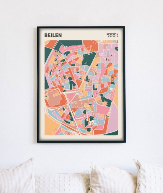 Plattegrond poster Licht Beilen mozaiek stl 04 1 | Funky Fellow