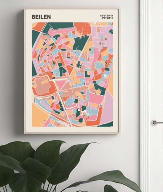 Plattegrond poster Licht Beilen mozaiek stl 04 2 | Funky Fellow