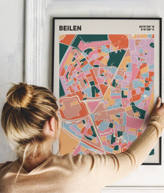 Plattegrond poster Licht Beilen mozaiek stl 04 5 | Funky Fellow