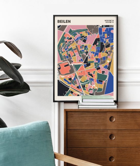 Plattegrond poster Licht Beilen mozaiek stl 05 1 | Funky Fellow