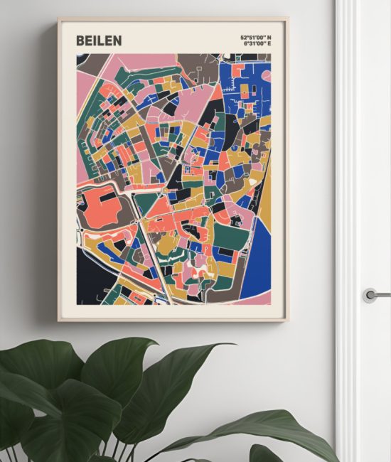 Plattegrond poster Licht Beilen mozaiek stl 05 3 | Funky Fellow