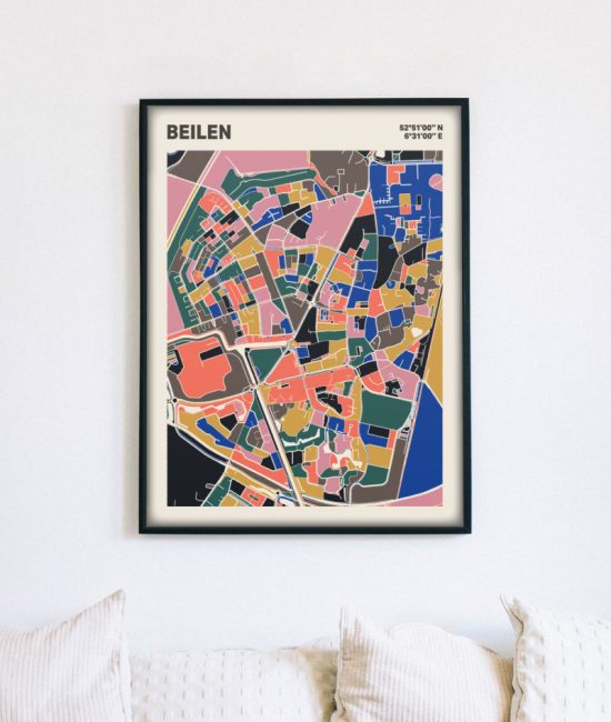 Plattegrond poster Licht Beilen mozaiek stl 05 4 | Funky Fellow