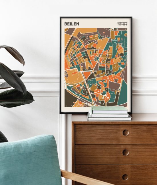 Plattegrond poster Licht Beilen mozaiek stl 06 1 | Funky Fellow