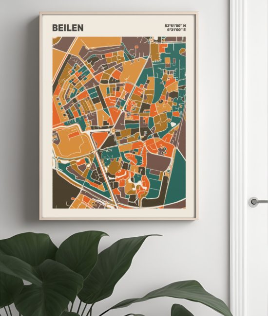 Plattegrond poster Licht Beilen mozaiek stl 06 3 | Funky Fellow