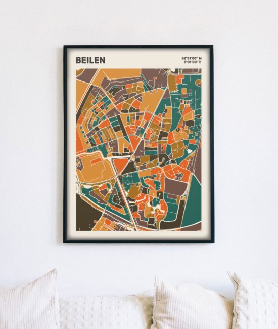 Plattegrond poster Licht Beilen mozaiek stl 06 4 | Funky Fellow