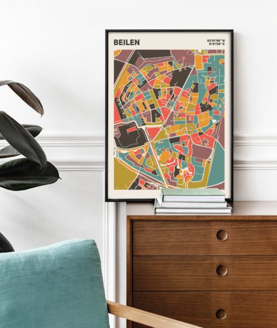 Plattegrond poster Licht Beilen mozaiek stl 07 1 | Funky Fellow