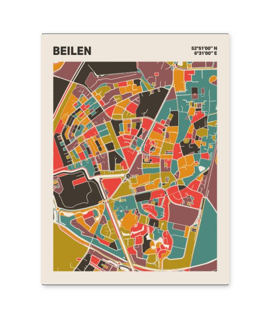 Plattegrond poster Licht Beilen mozaiek stl 07 2 | Funky Fellow