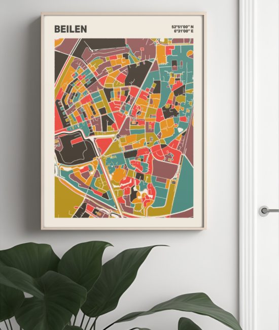 Plattegrond poster Licht Beilen mozaiek stl 07 3 | Funky Fellow