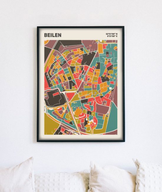 Plattegrond poster Licht Beilen mozaiek stl 07 4 | Funky Fellow
