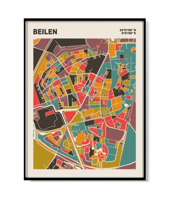 Plattegrond poster Licht Beilen mozaiek stl 07 5 | Funky Fellow