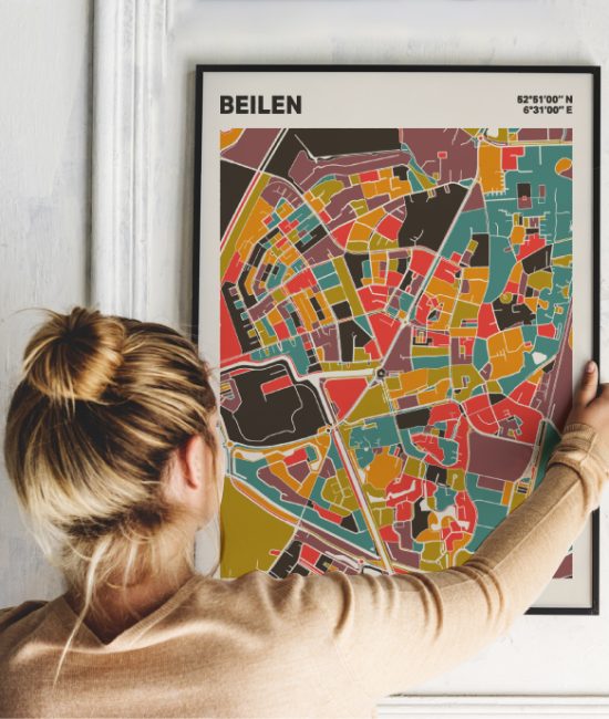 Plattegrond poster Licht Beilen mozaiek stl 07 | Funky Fellow