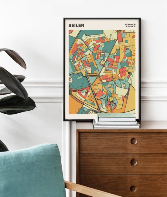 Plattegrond poster Licht Beilen mozaiek stl 08 1 | Funky Fellow