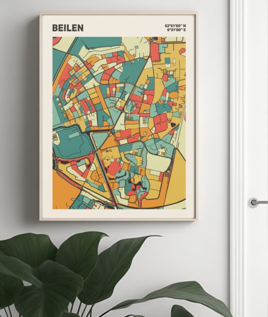 Plattegrond poster Licht Beilen mozaiek stl 08 3 | Funky Fellow