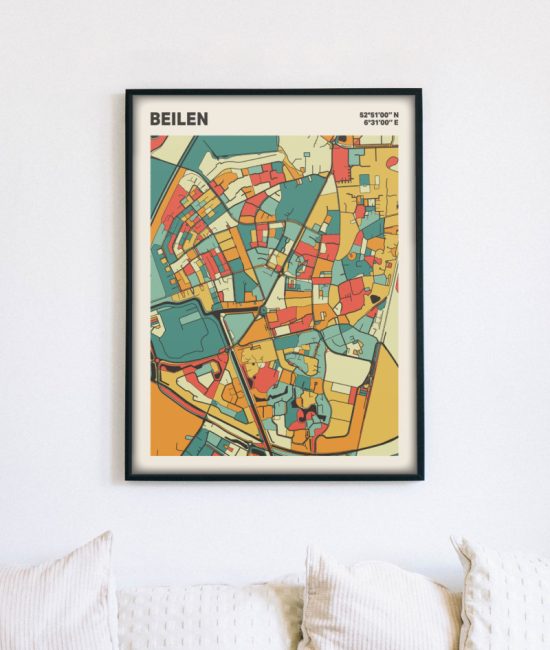 Plattegrond poster Licht Beilen mozaiek stl 08 4 | Funky Fellow