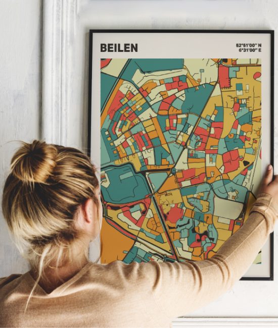 Plattegrond poster Licht Beilen mozaiek stl 08 | Funky Fellow