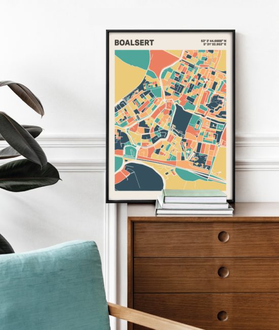 Plattegrond poster Licht Boalsert mozaiek stl 01 2 | Funky Fellow