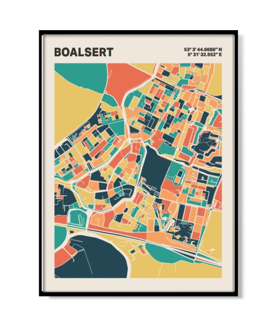 Plattegrond poster Licht Boalsert mozaiek stl 01 | Funky Fellow