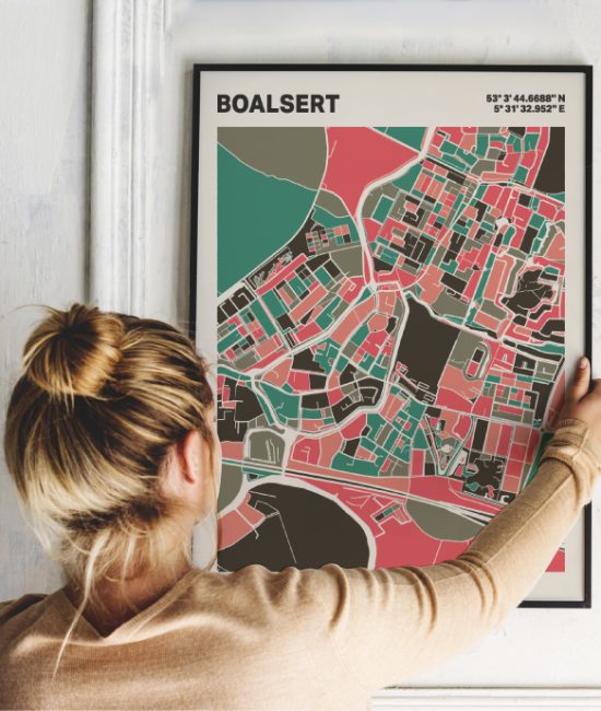 Plattegrond poster Licht Boalsert mozaiek stl 02 1 | Funky Fellow