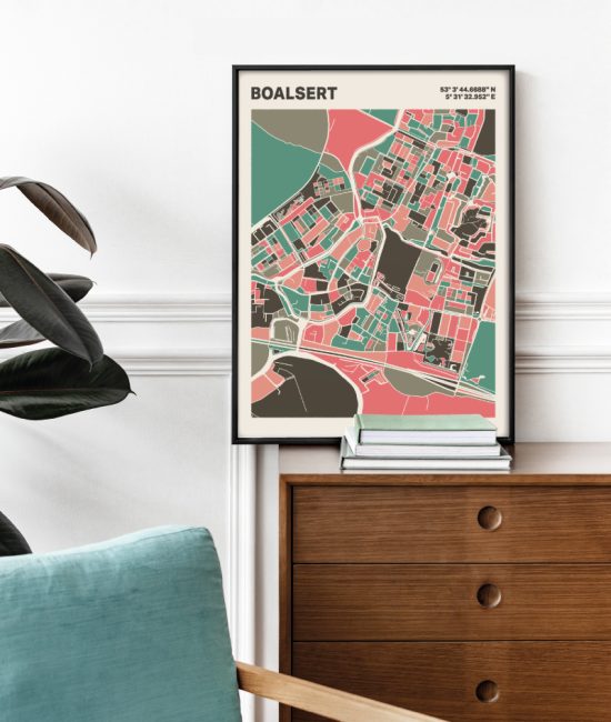 Plattegrond poster Licht Boalsert mozaiek stl 02 2 | Funky Fellow