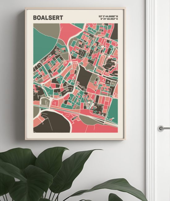 Plattegrond poster Licht Boalsert mozaiek stl 02 4 | Funky Fellow