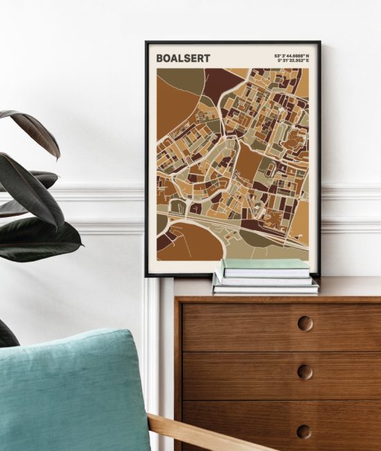 Plattegrond poster Licht Boalsert mozaiek stl 03 2 | Funky Fellow