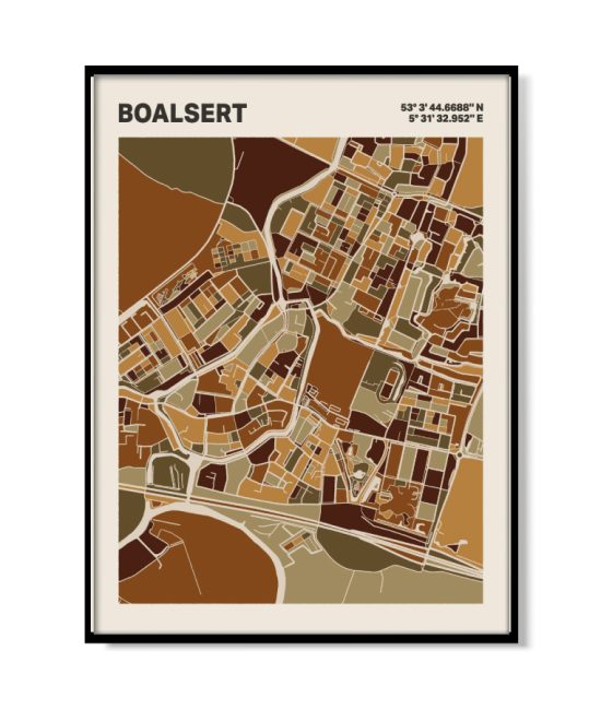 Plattegrond poster Licht Boalsert mozaiek stl 03 | Funky Fellow