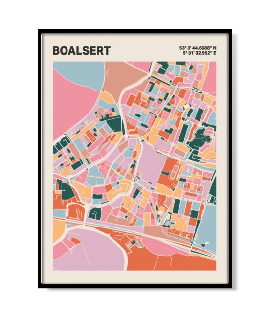 Plattegrond poster Licht Boalsert mozaiek stl 04 | Funky Fellow