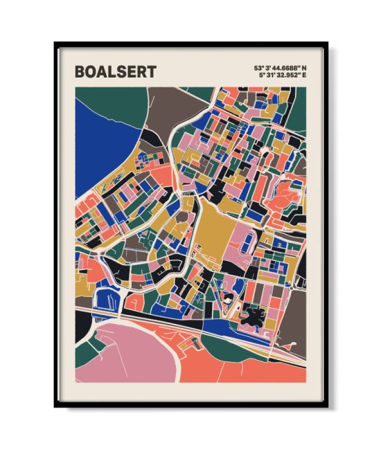 Plattegrond poster Licht Boalsert mozaiek stl 05 | Funky Fellow