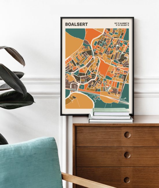 Plattegrond poster Licht Boalsert mozaiek stl 06 2 | Funky Fellow