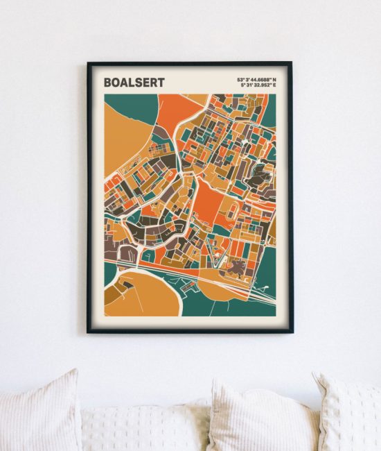 Plattegrond poster Licht Boalsert mozaiek stl 06 5 | Funky Fellow