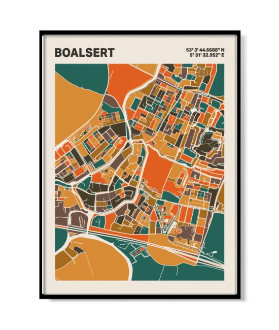 Plattegrond poster Licht Boalsert mozaiek stl 06 | Funky Fellow
