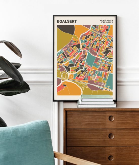 Plattegrond poster Licht Boalsert mozaiek stl 07 2 | Funky Fellow