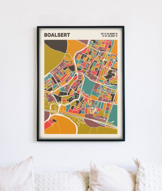 Plattegrond poster Licht Boalsert mozaiek stl 07 5 | Funky Fellow