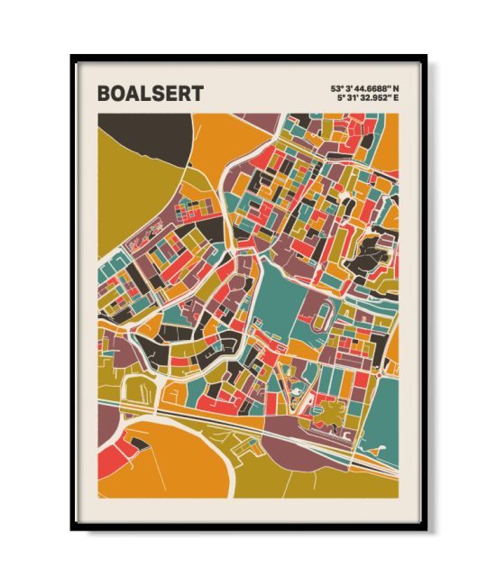 Plattegrond poster Licht Boalsert mozaiek stl 07 | Funky Fellow