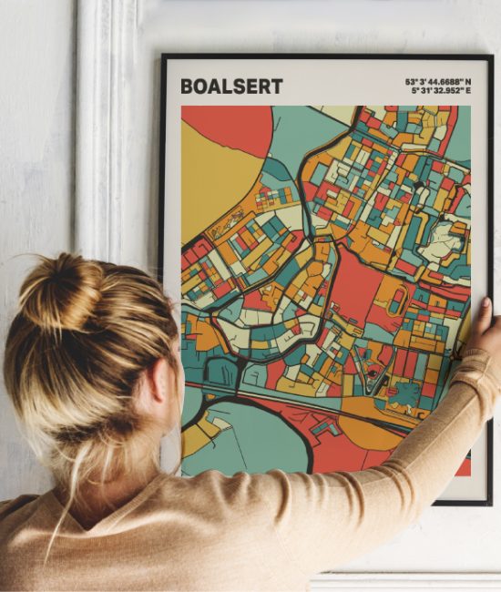 Plattegrond poster Licht Boalsert mozaiek stl 08 1 | Funky Fellow