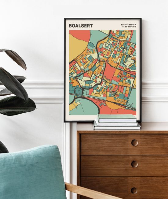 Plattegrond poster Licht Boalsert mozaiek stl 08 2 | Funky Fellow